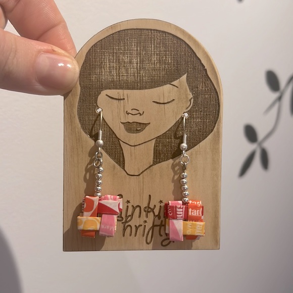 Upcycled Starburst Earrings - Picture 3 of 4